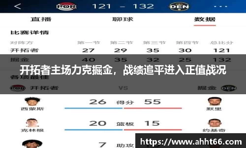 开拓者主场力克掘金，战绩追平进入正值战况